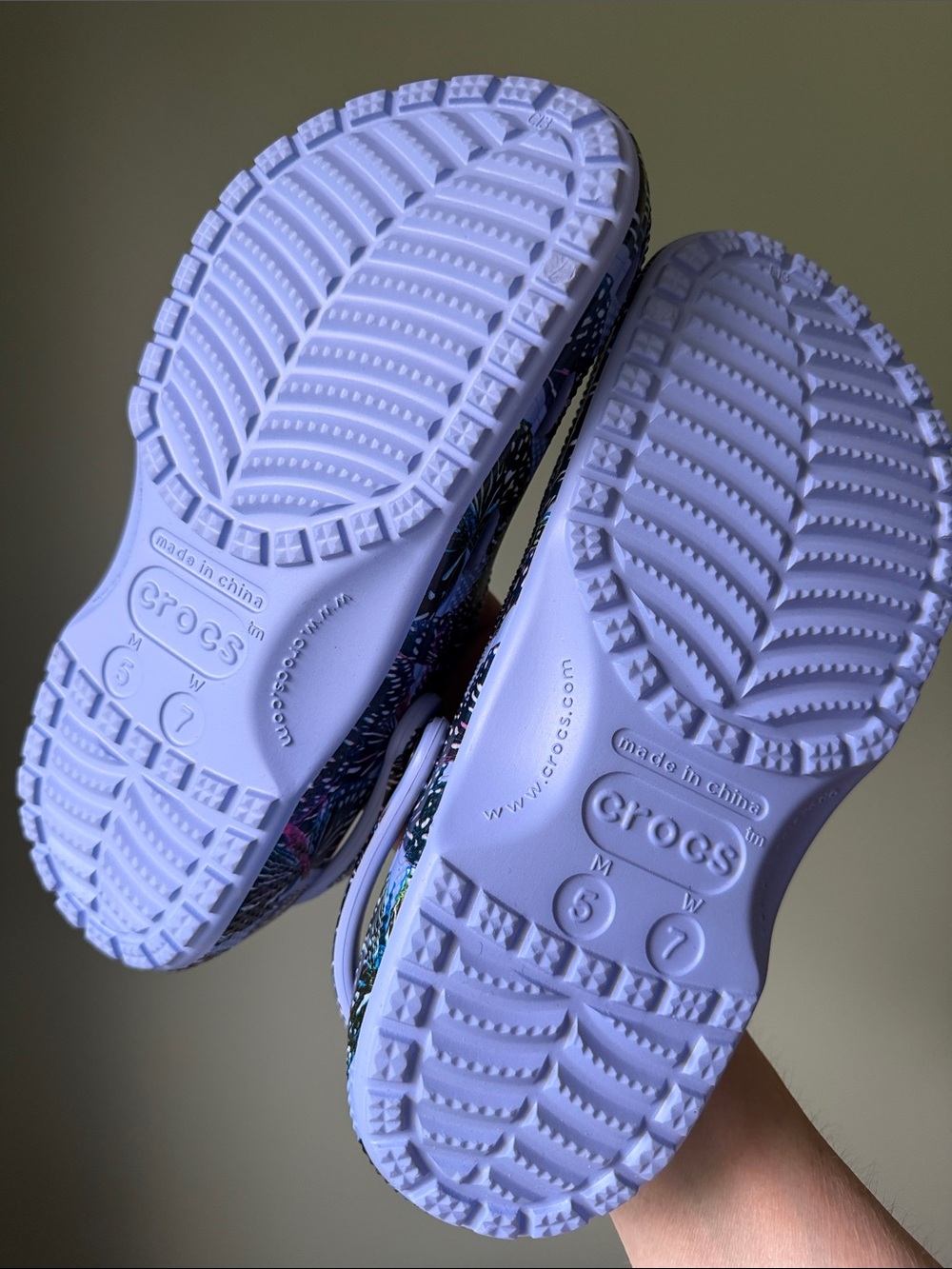CROCS Lavender Butterfly Print Clogs - Picture 3 of 8